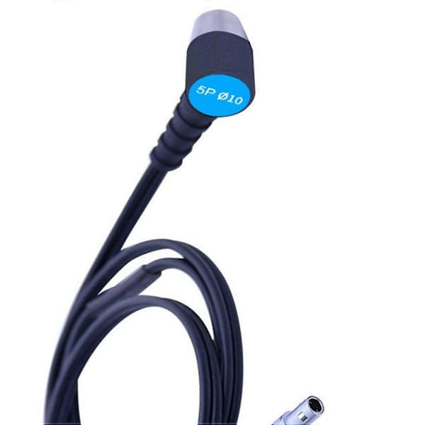 2X Ultralyd tykkelsesmåler Probe Kabel Transduser Diameter 10mm/5MHz Probe Black