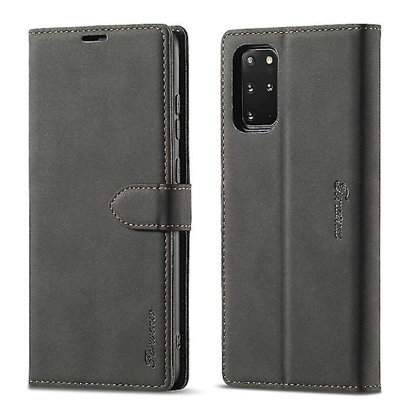 Til Samsung Galaxy S20+ Forwenw F1 Serie Mat Stærk Magnetisme Horisontal Flip Læder Etui Med Holder & Kort Slots & Pung & Fotoramme Black