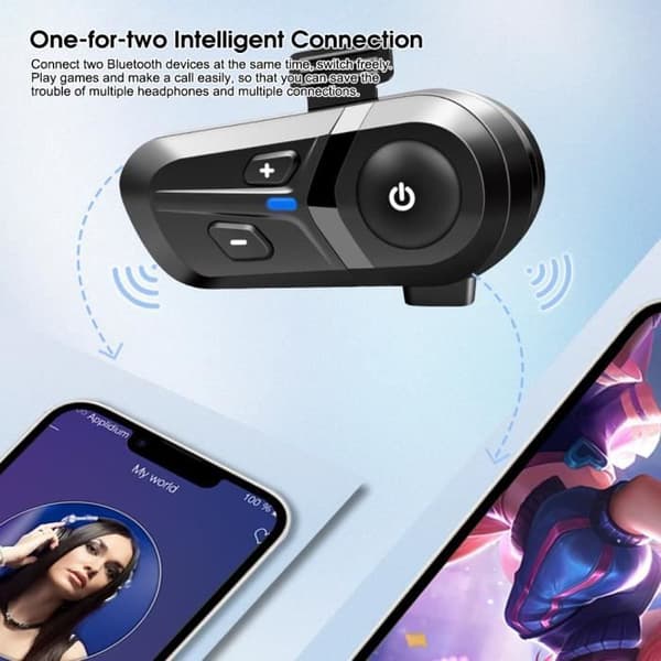 MIOLOE Motorcykelhjälm Bluetooth-kit - Bluetooth 5.3 - IPX67 Vattentät - 70H Batteritid - Universal