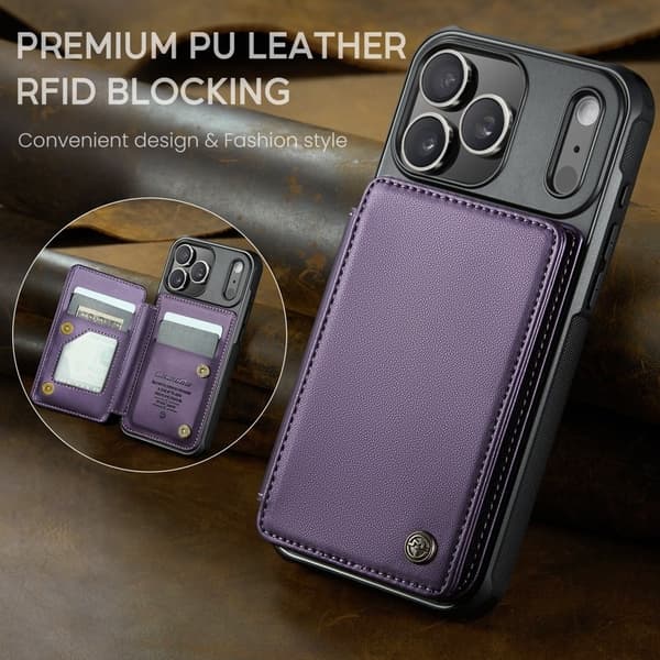CASEME C22 Mobilcover til iPhone 17 Pro Max med RFID, Lilla