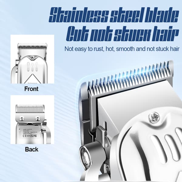 Professional Hair Clipper Beard Trimmer Set Silver Silver 1193