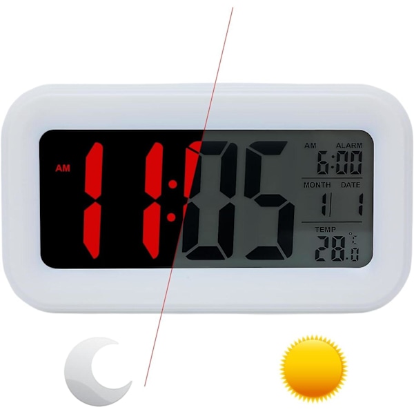 digital vekkerklokke, smart nattlys, LCD-klokker, svart, blå, hvit, rosa, 24 timers frakt, Blue