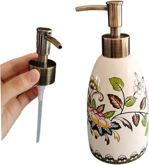 Såpedispenser med pumpe, retro blomsterdesign 1PC
