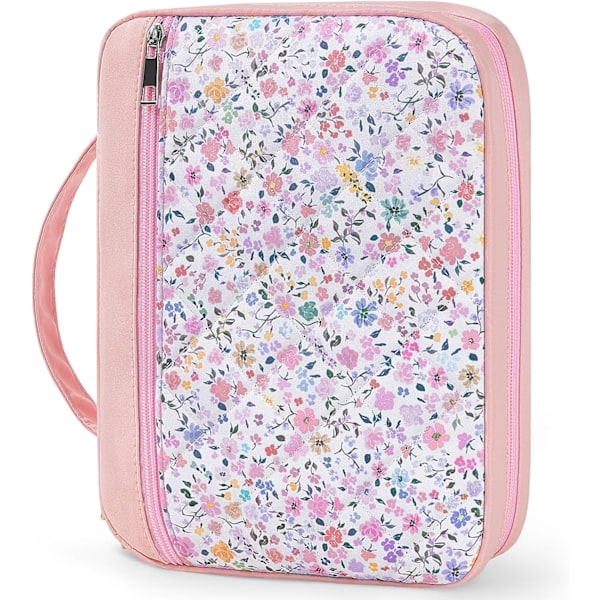 Bibeltrekk for kvinner, Stor bibeltrekk bibelbag med håndtak, Bibeltrekk for kvinner bibelholder tilbehør Pink