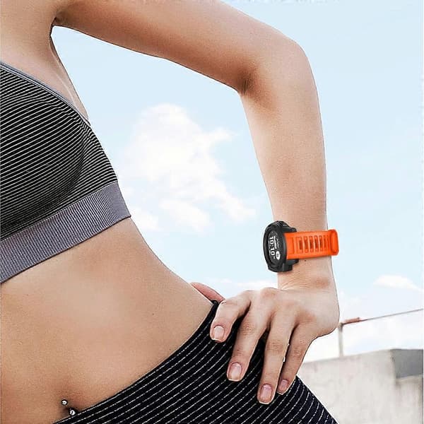 Silikoninen kellon rannekkeen korvaus Garmin Instinct -kelloon - Harmaa Multicolor Orange
