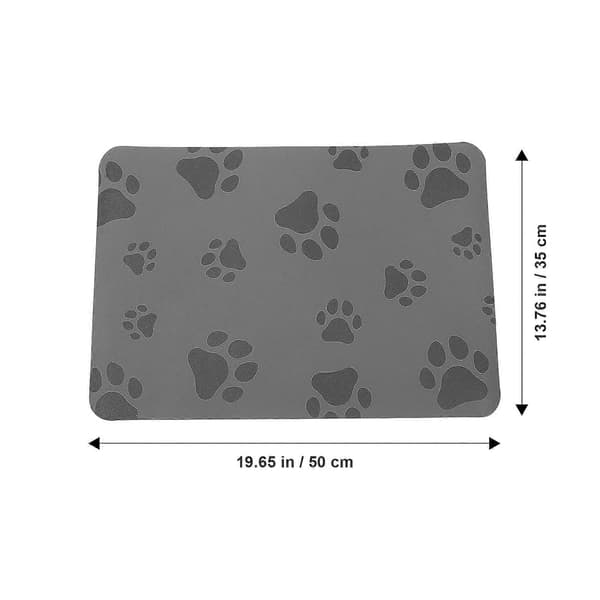 Absorberende gulvmåtte til kæledyrsfodring til køkkenbrug, sort PU-gummi Black 50.00X35.00X0.40CM
