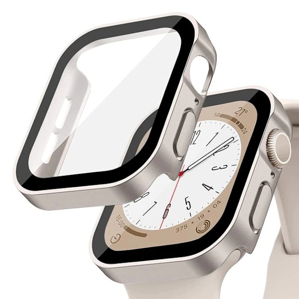 Vedenpitävä kotelo Watch 7 8 45mm 41mm 49mm 44mm 40mm suorareunaiselle näytönsuojakotelolle iWatch 4 5 SE 6 7 8 Ultra Matte - starlight other: Series 7 8 45MM
