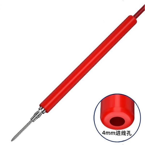 10 stk. rød sort fjeder testprobe spids isoleret testkrog ledningsforbinder teststift til multimeter