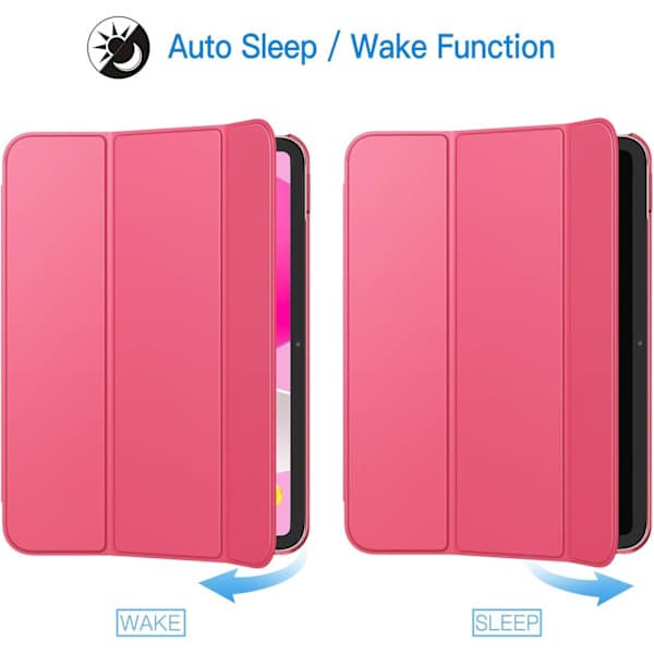 Case for iPad (A16) 11th/10th Generation (2025/2022), Slim Stand Hard Back Cover Auto Wake/Sleep Function Rosa