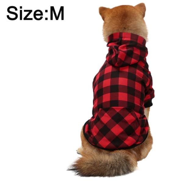 Hættebeklædning til hunde, klassisk rød/sort design, varme og stil til store hunde