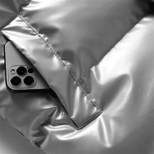 Sliktaa vedenpitävä hihaton takki miehille, kiiltävät puffer-liivit LGL hopea Silver XL