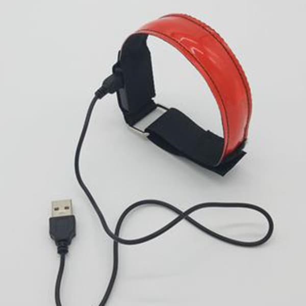 2-pack löparlampor för löpare, uppladdningsbart LED-armband, reflex Red
