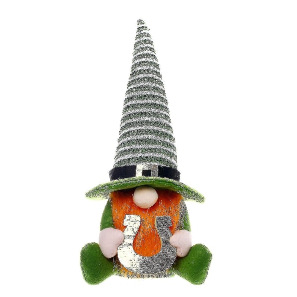 St.Patrick's Day Dekorationer Gnome Plysch Handgjord Ansiktslös docka, A
