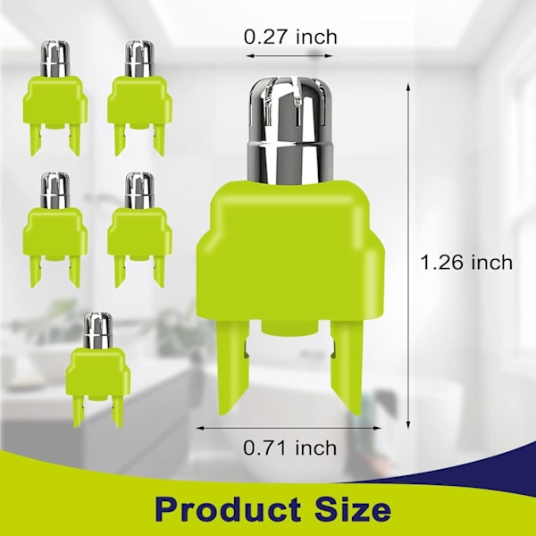 3-pack näshårstrimmer, öronhårstrimmer och ögonbrynstrimmer, ersättningshuvuden kompatibla med QP2520 QP2630 QP2724 QP2834 rakapparat Nose Hair Trimmer Green