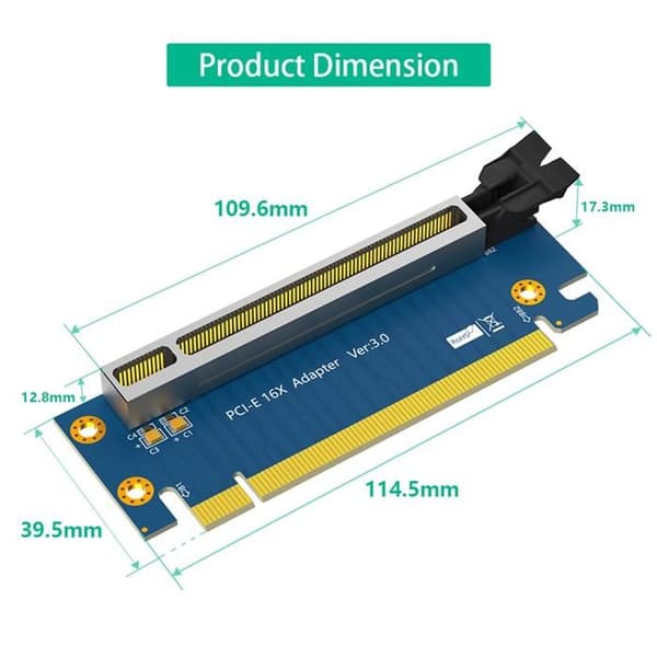 PCIe Riser Card PCI-Express 3.0 16x Riser Card, PCI Express 3.0 16X 90 graders højhastigheds Riser Card til 2U server