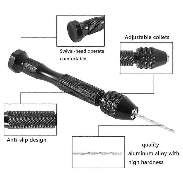 Professionel Pin Vise Håndborebits Mini Twist Borebits Sæt 0,5-3,0 mm Præcisionshåndborebits Roterende Værktøjssæt med 36 dele