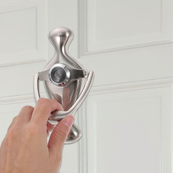 Dørhammer Hoveddørhammer og Kikkhull i Sinklegering Silver 14.6X7.6cm