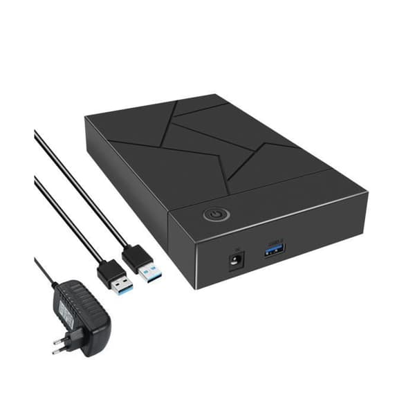Eksternt harddiskdeksel - SODIAL - 3,5 tommer - USB 3.0 - EU-plugg - Svart