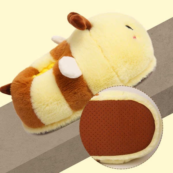 Bubble Damtofflor, fluffiga tofflor, inomhus- och utomhustofflor, EU-storlek 35-42 bee,35-42