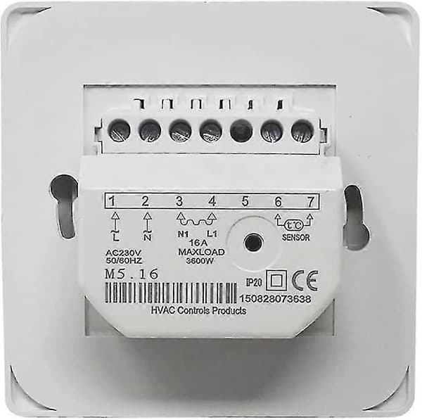 Manuell golvvärmetermostat 220V 16A - Elektrisk golvvärmekontroller med golvsensorprob