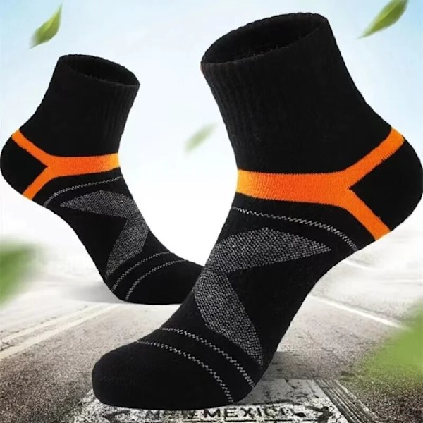 5 Par Herrestrømper Sort Sportsstrømper Casual Løb Efterår Vinter Åndbare Herrestrømper Black socks G693