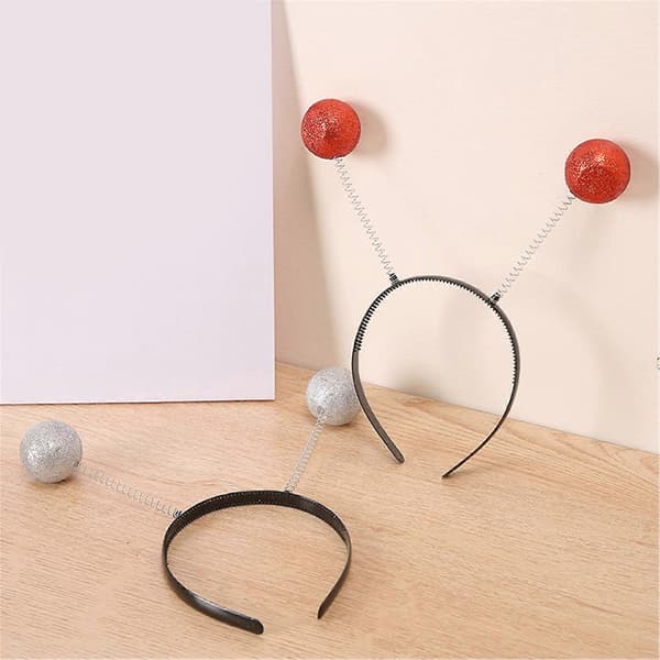 Adorkable Antenne Hodeplagg Ball Kjoler Bursdag Hårbøyler Morsomme Hodeplagg Tegneserie Alien Antenne Hodeplagg Silver