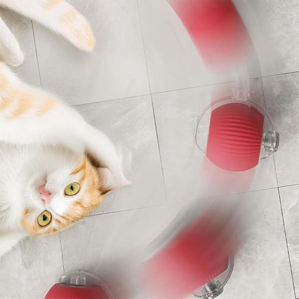 Rolling Ball, Dog Chew Ball, Interactive Smart Ball Toy for Dogs, Interactive Toy for Cats, 360° Smart Automatic Red