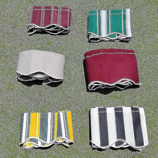 2,5 m/3 m/3,5 m/4 m/5 m Butik Banner Udskiftning Vandtæt Stof Striber Bølget Kappe Solskærm Baldakin Terrasse Markise Custom Color (W)200cm x (L)19cm