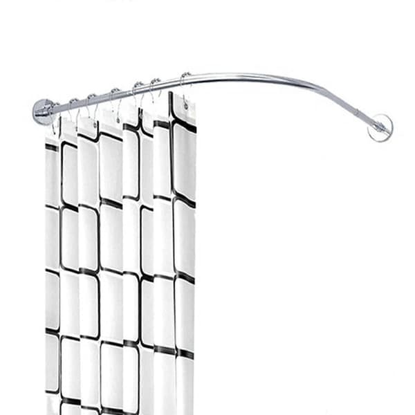Udtrækkelig bruseforhængsstang, L-formet, ingen boring, rustfrit stål, 60-80×60-80 cm