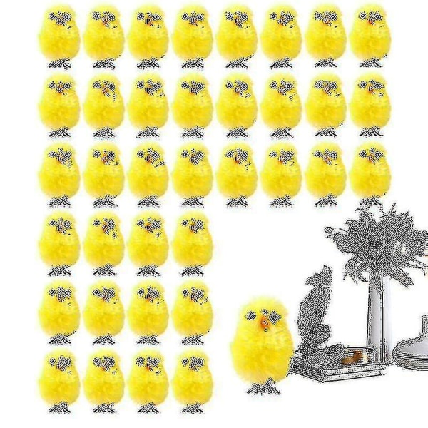 36st Påsk Kycklingar Chenille Mini För Våren Hem Trädgård Dekoration Korg Stuffs Barn
