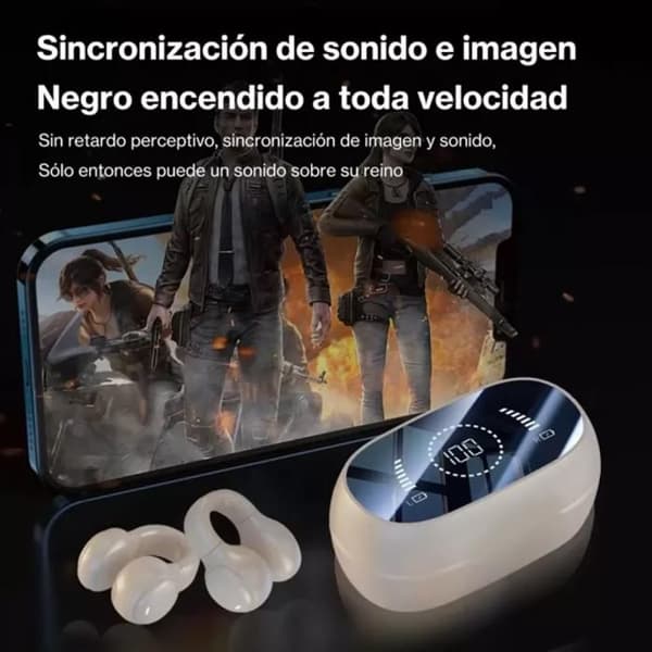 1 par trådløse øretelefoner, benledning, åpen øre, Bluetooth 5.3, sport, løping.