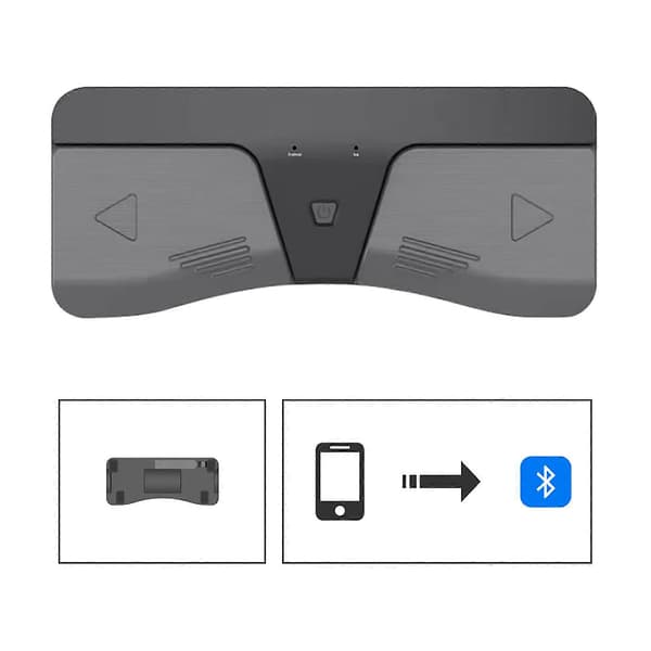 Bluetooth Sidevender Pedal Trådløs Musik Pedal Sidevender til Tablets Smartphones Kompatibel med Android iOS System