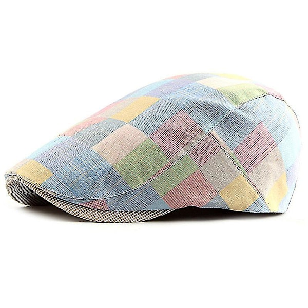 Herr Gatsby Rutig Platta Hatt Ivy Hatt Golf Körning Flat Top Taxi Newsboy Mössa pink