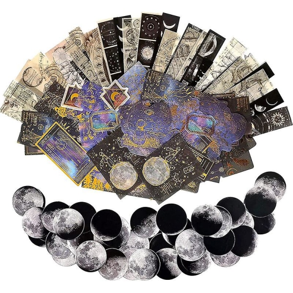 145 st Vintage Astronomie Stickers Bronzing Universe Washi Stickers Van Ruimte Galaxy Planeten Esthetische Decoratie Stickers Voor Scr