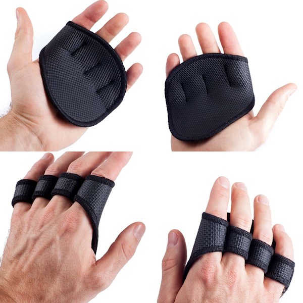 Handflateskydd Gym Fitnesshandskar Halvfinger Lyftning Handflata Hantelgrepp Pads Tyngdlyftning Träningshandske Gym Träning Red-NO Silicone