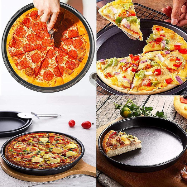 2 delar pizzabricka, non-stick beläggning, rund pizzabricka, non-stick  kolstål pizzabricka galler, lämplig för att baka restaurang och hemmapizza  (7 tum 09af | Fyndiq