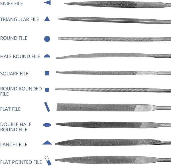 10 stk Mini Diamantfilsæt 140 cm Total Længde Diamantfil