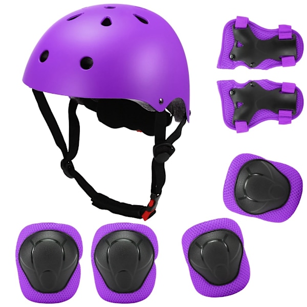 Justerbart hjälm- och skyddsset för barn, knäskydd, armbågsskydd, handledsskydd för Scooter SO Verde