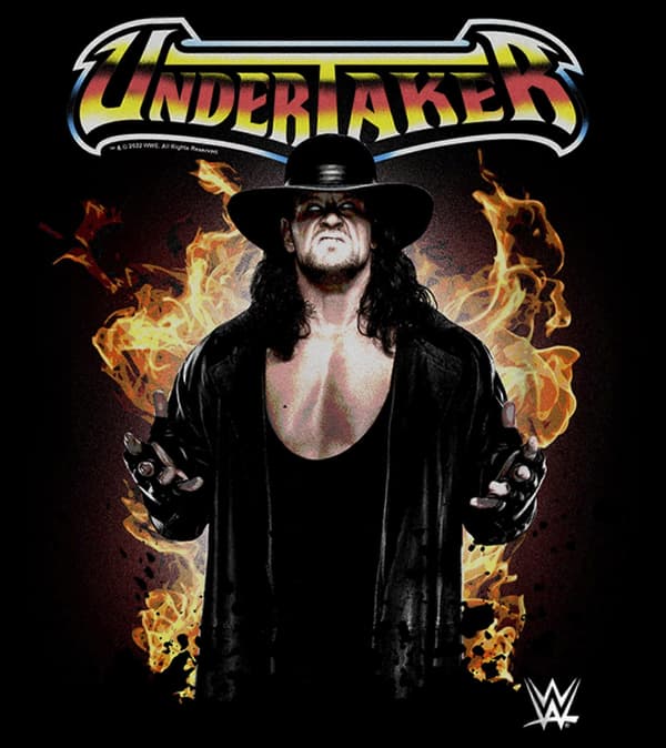 WWE Undertaker Flames grafisk T-skjorte for gutter, svart, liten EFEFA135 S