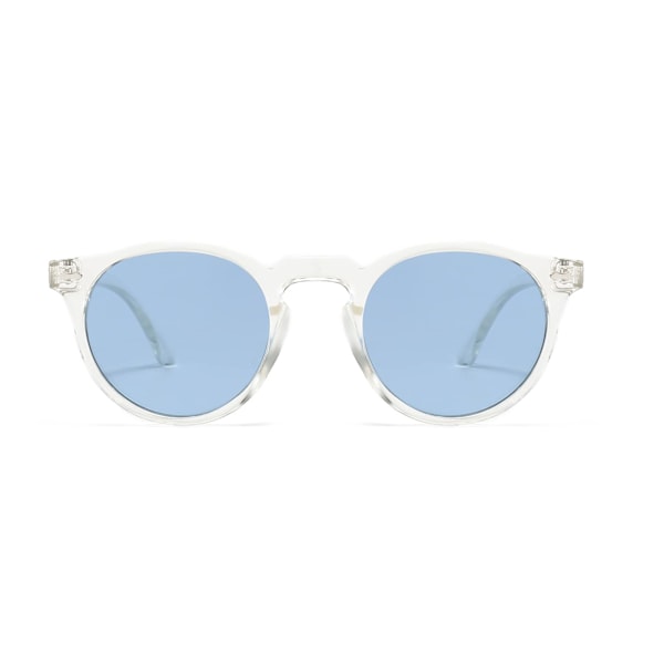 Polariserede Solbriller Kvinder Vintage Runde - Klassiske Retro Cirkel Tonede 90'er Solbriller Unisex UV400 Beskyttelse Blue