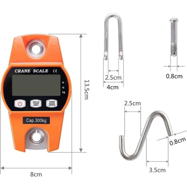 300 kg Electronic Scale LCD Hook Scale Dynamometer Industrial Hook