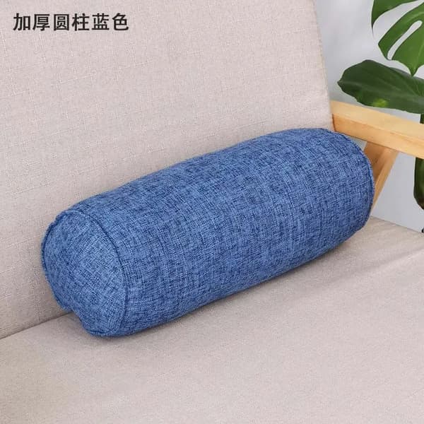 Lång kudde inre rund kroppskudde rektangulär sovkudde imitation bomullslinne kudde heminredning sovrum Blue 15x15x40cm