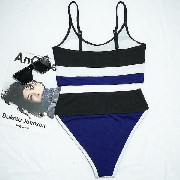 Lady Bikini Set Sport Beachwear Baddräkt Baddräkt Blue and Black L