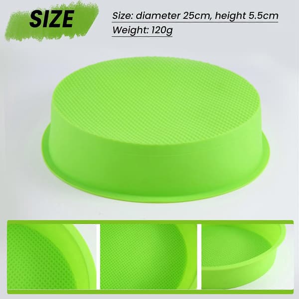 Silikoneform Bageform 26cm/10tommer Rund Kageform Bagepande Blå og grønne farver er tilfældige