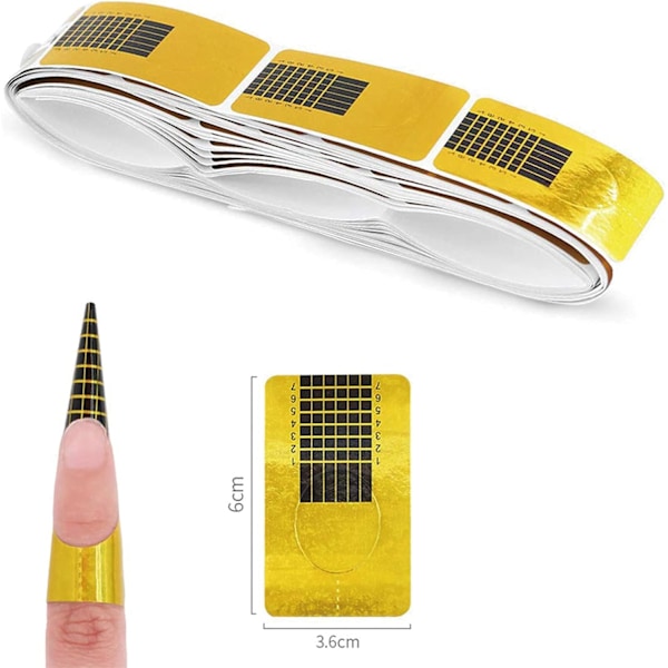 500 st Nagelkonst Tips Förlängningsdekaler, Självhäftande Nagelform Med Nummer, För UV Gel Nagel Förlängningar Nagel Förlängningar (1 Rulle)