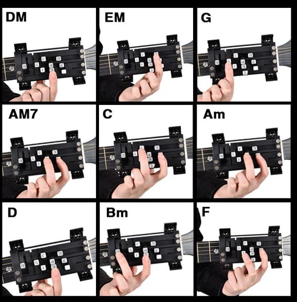 White Upgraded One-Key Guitar Chord Trainer Chord Learning Aid