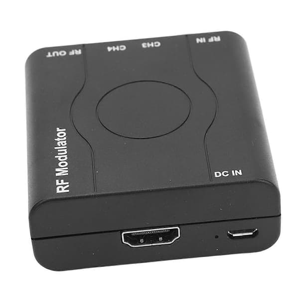 HDMI-kompatibel RF-modulatoradapter, RF-modulatorkoaksialkonverter, HD Multimedia Interface til RF Black