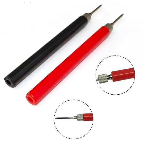 10 stk. rød sort fjeder testprobe spids isoleret testkrog ledningsforbinder teststift til multimeter