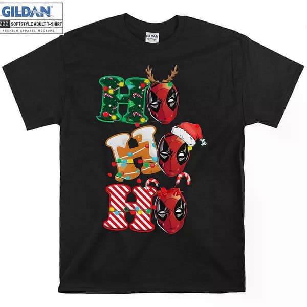 Morsom Santa Deadpool Ho Julelys Skjorte Superhelt M