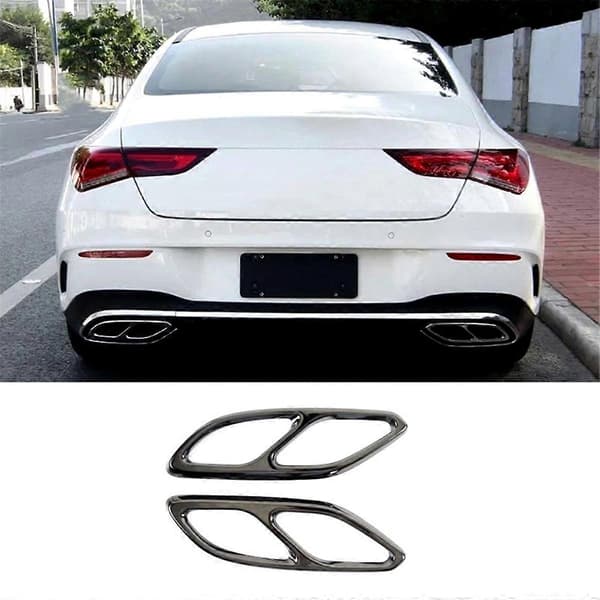 For CLA Class C118 W118 20-23 Bakre Lyddemper Eksosrør Deksel -A Gloss Black